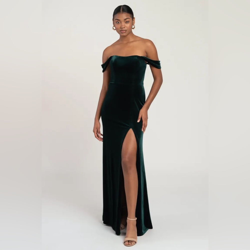 Jenny Yoo Issa Emerald Velvet Dress